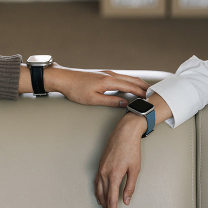 Labovarde Apple Watch Bands in Assorted Colors — Close-up view of two wrists wearing the straps on Apple Watches