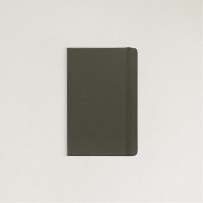 Labovarde Business Diary in Etoupe — Front view showing the elastic band and blind debossed logo