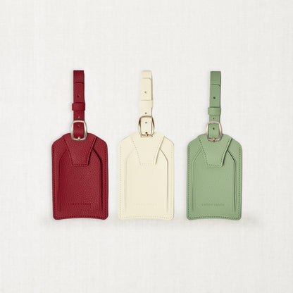 Labovarde Name Tag in Assorted Colors — Front view centered on a minimalist textured white background