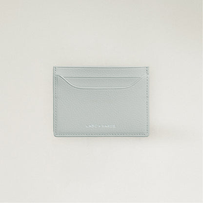 Labovarde Slim Card Wallet in Clear Blue — Front view showing the card slots and silver debossed logo